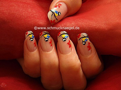 Vogel Motiv als Fingernagel Design