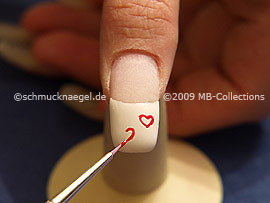 Pincel fino para nail art y el gel de color rojo