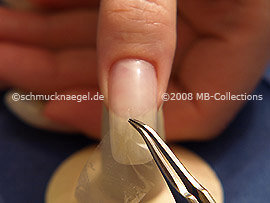 Clear adhesive tape and tweezers