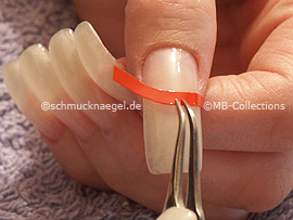 tweezers and the French manicure template