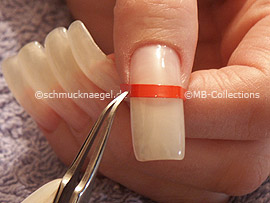 tweezers and the French manicure template