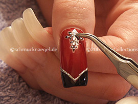 Tweezers and nail sticker